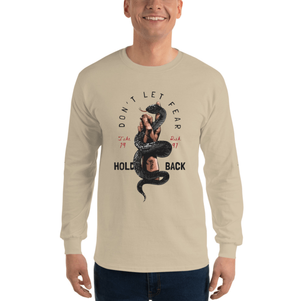 DON'T LET FEAR HOLD BACK Motivational Aesthetic Long Sleeve T-Shirt - Image 2